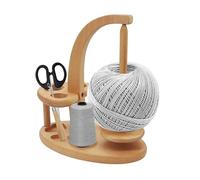 Portable Yarn Holder, Smooth Wooden Organizer, 10.2 Inches Knitting Station with Natural Build, High Efficiency Thread Guide, Crafting Accessory with Style Tool for Sewing Embroidery