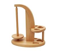 Portable Yarn Holder, Wooden Thread Organizer, Three Slot Storage Stand, Smooth Craft Supply Rack for Knitting Sewing Wool Stitching Crafting Embroidery Table Use 9.65x5.12x12.2 Inches