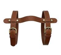 PortableAnd Manta de picnic y exterior con correa de transporte de piel auténtica para camping, festivales, picnics, playas (marrón natural, grande)