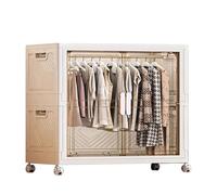 PortableClosetRackwithWheelsDoubleOpeningMagneticDoorsFullyEnclosedStorageSolutionsMultipleOptionsDurablePPMaterial75x50x86cmArmario Organizador