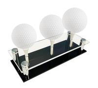 Portabolas De Golf con Vitrina De Exhibición | Soporte Exhibidor con Base y tee de Césped Artificial - Almacenamiento De Bolas De Golf De Acrílico Y Metal para Escritorio, Mesa, Oficinas, Salón,