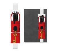 Portabolígrafos de cuero blanco, marcapáginas con imagen de la bandera de Gibraltar, banda elástica ajustable de 21 a 4,6 cm para cuadernos, diarios, manuales y planificadores.