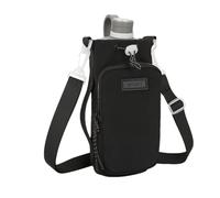 Portabotellas de agua con cinturón de hombro - de botella ajustable, de botella de agua de hasta 9 cm de diámetro | Bolso bandolera ligero para senderismo, Jogging, paseos, Negro , Se