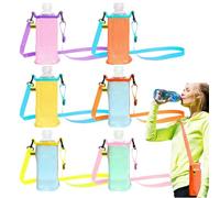 Portabotellas de agua con correa, soporte para botellas de agua de senderismo, juego de 6 bolsas con correa ajustable para ciclismo, picnic, Atributo único, Refer to description, Unisex