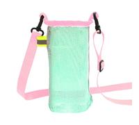 Portabotellas De Agua - Portabidón De Red De Nylon Con Correa | Funda De Botella De Agua Aislado | Portavasos De Té De Leche | Funda Protectora | Accesorios PerBotellas, Light Green Powder