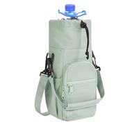 Portabotellas de agua, transportador de vasos de agua para exteriores con bolsillos, correa ajustable, 12.01 x 5 x 4.02 pulgadas, bolsa organizadora ligera, equipo impermeable de gran capacidad para