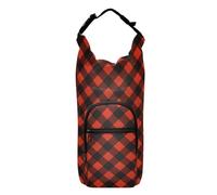 Portabotellas de cuadros rojos y negros con aislamiento de varios tamaños, para botellas de agua de 20/24/32/40 onzas, Red and Black Gingham, 1 talla, Claásico