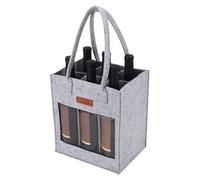 Portabotellas de fieltro | Bolsa de vino reutilizable | Bolsa portátil para botellas | Portabotellas a prueba de fugas con asa para asegurar hasta 6 capacidades para almacenar, transportar, cerveza de