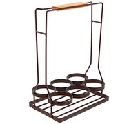 Portabotellas de metal para 6 botellas, arte de hierro, vino tinto, vino espumoso, cerveza, champán, botellas de leche, bar, hogar, restaurante, fiesta, banquete, café