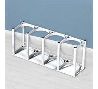 Portabotellas de Oxígeno Soporte para Cilindros de Oxígeno de 4 a 5 L, Soporte de Acero para Cilindros de Gas con Cadena Ajustable, Soporte para Cilindros de Oxígeno(White,4 bottles)