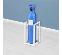 Portabotellas de Oxígeno Soporte para Cilindros de Oxígeno de 4 a 5 L, Soporte de Acero para Cilindros de Gas con Cadena Ajustable, Soporte para Cilindros de Oxígeno(White,1 bottle)