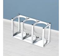 Portabotellas de Oxígeno Soporte para Cilindros de Oxígeno de 4 a 5 L, Soporte de Acero para Cilindros de Gas con Cadena Ajustable, Soporte para Cilindros de Oxígeno(White,3 Bottles)