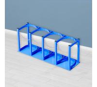 Portabotellas de Oxígeno Soporte para Cilindros de Oxígeno de 4 a 5 L, Soporte de Acero para Cilindros de Gas con Cadena Ajustable, Soporte para Cilindros de Oxígeno(Blue,4 bottles)