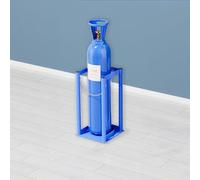 Portabotellas de Oxígeno Soporte para Cilindros de Oxígeno de 4 a 5 L, Soporte de Acero para Cilindros de Gas con Cadena Ajustable, Soporte para Cilindros de Oxígeno(Blue,1 bottle)
