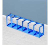 Portabotellas de Oxígeno Soporte para Cilindros de Oxígeno de 4 a 5 L, Soporte de Acero para Cilindros de Gas con Cadena Ajustable, Soporte para Cilindros de Oxígeno(Blue,6 bottles)