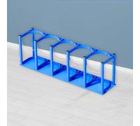 Portabotellas de Oxígeno Soporte para Cilindros de Oxígeno de 4 a 5 L, Soporte de Acero para Cilindros de Gas con Cadena Ajustable, Soporte para Cilindros de Oxígeno(Blue,5 bottles)