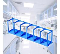 Portabotellas de Oxígeno Soporte para Tanques de Gas Pequeños de Laboratorio, Soporte para Tanques de Oxígeno de Montaje en El Suelo, Estante Fijo para Cilindros(Blue,6 bottles)