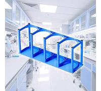 Portabotellas de Oxígeno Soporte para Tanques de Gas Pequeños de Laboratorio, Soporte para Tanques de Oxígeno de Montaje en El Suelo, Estante Fijo para Cilindros(Blue,4 bottles)