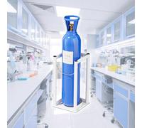 Portabotellas de Oxígeno Soporte para Tanques de Gas Pequeños de Laboratorio, Soporte para Tanques de Oxígeno de Montaje en El Suelo, Estante Fijo para Cilindros(White,1 bottle)