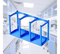Portabotellas de Oxígeno Soporte para Tanques de Gas Pequeños de Laboratorio, Soporte para Tanques de Oxígeno de Montaje en El Suelo, Estante Fijo para Cilindros(Blue,3 Bottles)
