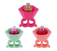 Portabotellas de silicona para esmalte de uñas, paquete de 3 soportes para anillos de dedo en forma de flor, empuñaduras de botella de esmalte de gel antiderrames para el hogar, bricolaje, arte de