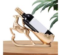 Portabotellas de vino de ciervo, Botellero de vino de alce | Reno tirando de un carro Decoración de mesa para soporte de botella de vino individual,Botellero de vino con estatua de ciervo en rey
