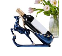 Portabotellas de vino en forma de reno - Portabotellas de vino en forma de ciervo - reno tirando de un carro, estatua, escultura, soporte de botella de vino - expositor de vino vintage de resina