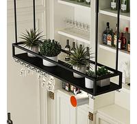 Portabotellas de Vino, estantería Colgante en el Techo, estantería metálica de Hierro para Copas de Vino, estantes para Copas, Unidad de Barra, estanterías flotantes montadas en la Pared, po