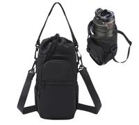 Portabotellas, mochila, soporte para botellas, cinturón, para botella de agua de hasta 9 cm de diámetro, bolsa con cordón, soporte para botellas de agua, para senderismo, ciclismo, camping, correr