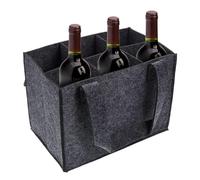 Portabotellas pequeñas - Bolsa de almacenamiento de vino | Bolsa de compras reutilizable | Bolsa de almacenamiento de fieltro para 6 botellas | Bolsa de fieltro reutilizable lavable | Bolsa portátil