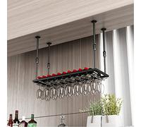 Portabottiglie da soffitto Portabottiglie per vino , Porta calici da appendere a casa Scaffale per calici sospeso con struttura in metallo nero Scaffale per calici in vetro champagne (Dimensioni : 80x30cm)