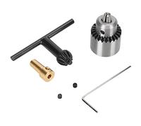 Portabrocas con micromotor de eje de 1/8", rango de sujeción de 0,3-4 mm, mini portabrocas de acero al carbono y latón con llave para torno y taladro eléctrico