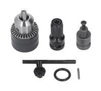 Portabrocas de 3 mordazas de acero con alto contenido de carbono, rango de sujeción de 1/16 a 1/2 pulgada con llave para conversión de llave de impacto y operaciones de torno de