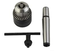 Portabrocas de 5/162.6 cm a 1/5.1 cm con MT2 para cono MORSE, llave de torno incluida para tornos pequeños, mandril de acero 1010 para perforación