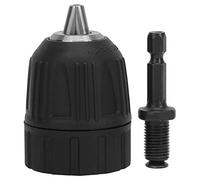 Portabrocas de Carcasa de Plástico 0.8-10mm 3/8-24UNF + 1/4 Cabeza Hexagonal Varilla de Extensión de Rosca 3/8 para Taladro Manual Eléctrico Perforación de Percusión