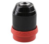 Portabrocas de conversión de taladro eléctrico de liberación rápida, vástago hexagonal de 6,35 mm, compatible con taladros con cable o inalámbricos, plástico y metal construido en rojo y negro para un