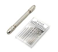 Portabrocas de doble extremo + broca giratoria, herramienta de mantenimiento de relojes, herramienta de mantenimiento de reparación de relojes, tornillo de banco de doble extremo, juego de brocas de