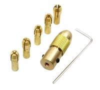 Portabrocas de latón 7 unids/set Mini portabrocas for Motor eléctrico broca con eje herramientas taladro adaptador de mandril latón 2,35/3,17/4,05/5,05mm(3.17mm 7pcs)