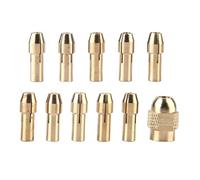 Portabrocas de latón for taladro, 11 Uds., apto for herramienta rotativa Dremel, 0,5-3,2mm, latón y tuerca for amoladora eléctrica, accesorios de herramientas giratorias