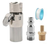 Portabrocas de neumático con clip F-NPT de 1/4 con estructura de flujo abierto 1/4 M-NPT a 8V1 adaptador y conector rápido para neumáticos de gran capacidad (4 piezas)