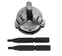 Portabrocas de Torno, Accesorios de Torno de Madera K01-50 Portabrocas de Torno de Madera de 50 Mm Mini Portabrocas Manual para Carpintería con 3 Mordazas y Portabrocas Manual de