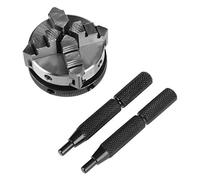 Portabrocas de torno autocentrante compacto mini de 50 mm, mini 4 mandíbulas, reversible, autocentrado, M 14 roscas, montaje manual, portabrocas K02-50 para torno de carpintería