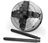 Portabrocas de torno de madera de 3 pulgadas y 4 mandíbulas con 1 portabrocas de torno de rosca 8TPI