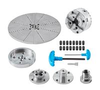 VEVOR Portabrocas para Torno φ 96 mm Mandril de Torno de 4 Mordazas KP965 Portabrocas para Torneado con 5 Mordazas y Llave en T Autocentrante para Tornos Mecanizado de Precisión Rectificado Fresado