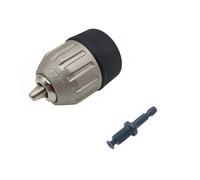 Portabrocas sin llave autoblocante de 0,8-10mm, 3/8 "-24UNF, adaptador de mandril de 3/8" apto for conversión de llave de impacto hexagonal SDS (Color : Chuck and Hex Shank)