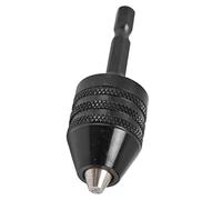 Portabrocas sin Llave, Convertidor Adaptador de Broca de Impacto, 3 Mordazas, Vástago Hexagonal de 1/4 Pulgadas, 0,6 a 8mm, Accesorios Profesionales Negros