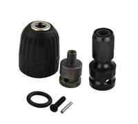 Portabrocas sin llave, rango de 0,8-10 mm con montaje 3/8-24UNF y adaptador de enchufe, cabezal de conversión de llave eléctrica para perforación