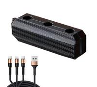 Portacables magnético - Clip organizador de cables | Soporte adhesivo 3 agujeros multisuperficie para escritorio, mesa de noche, cocina, coche, casa, teléfono