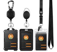 Portacadge Retráctil 3 Piezas - Llavero para Insignia y Llaves - Gancho retráctil Resistente para Personal Hospital Enfermeras Congresos