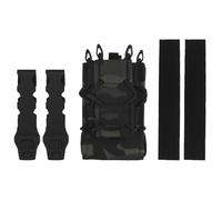 Portacargadores Táctico Doble Molle, Soporte de Dos Capas para mag de 7.62/5.56/9 Mm con Sistema de Fijación Rápida para Cinturón, para Equipos de Juegos Tácticos(Bkcp)